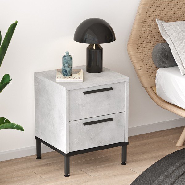 Gaiši pelēks naktsskapītis Signor – Kalune Design-image-1