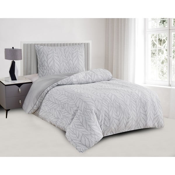 Pelēka vienguļamā žakarda gultas veļa 140x200 cm Florida – My House-image-1