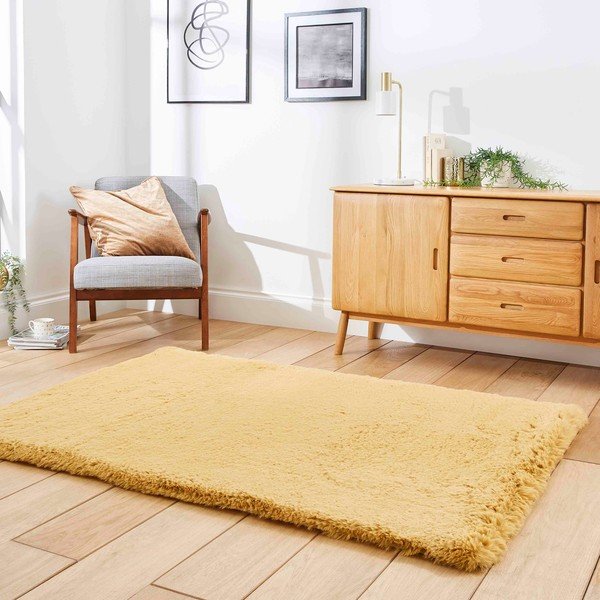 Sinepju dzeltens paklājs 80x150 cm Super Teddy – Think Rugs-image-2
