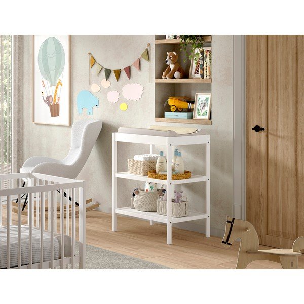 Balts dižskābarža masīvkoka pārtinamais galds Dino – Vipack-image-1