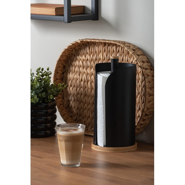 Melns bambusa papīra dvieļu turētājs ø 15,5 cm   Bamboo Accent – PT LIVING-image-1