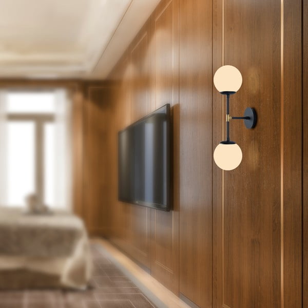 Melna sienas lampa Squid Lighting Kruva, garums 58 cm-image-3