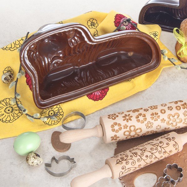 Keramikas cepšanas forma Lieldienu kēksam jēra formā 10x34 cm Beránek – Orion-image-1