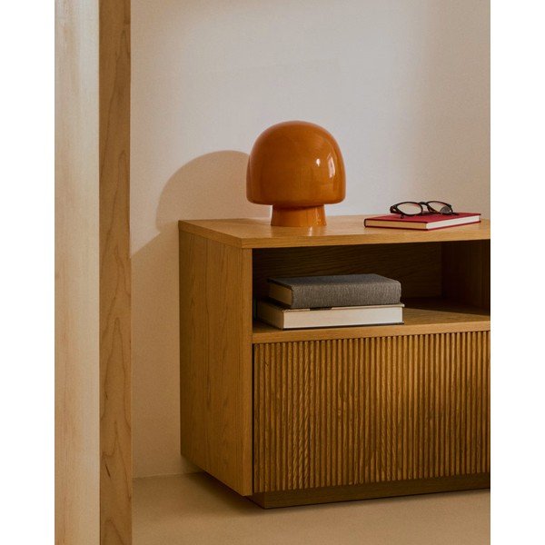 Oranža galda lampa ar stikla abažūru (augstums 20 cm) Reig – Kave Home-image-4