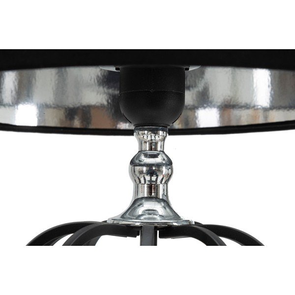 Melna/sudraba krāsas galda lampa ar auduma abažūru (augstums 44,5 cm) Darky – Mauro Ferretti-image-3