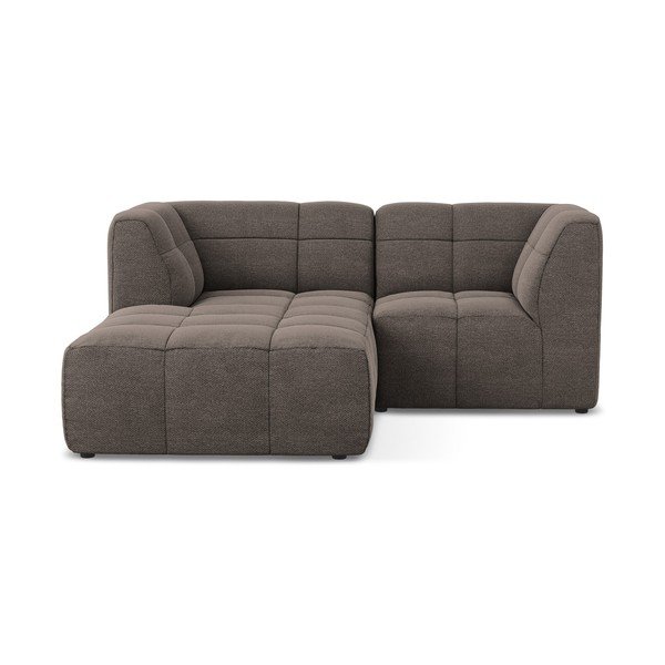 Brūns stūra dīvāns no buklē auduma (ar kreiso stūri/ar zvilni) Aloha – Makamii