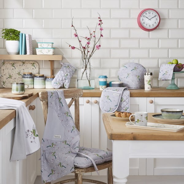 Virtuves dvieļu, priekšauta un virtuves cimda komplekts (5 gab.) Hummingbirds – Cooksmart ®-image-1