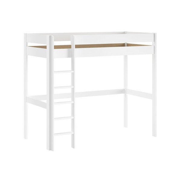 Balta paaugstināta bērnu gulta ar redelēm 90x200 cm Primo – Vipack