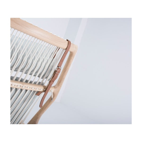 Ozolkoka krēsls ar zili pelēku auduma sēdekli Gazzda Dedo-image-3