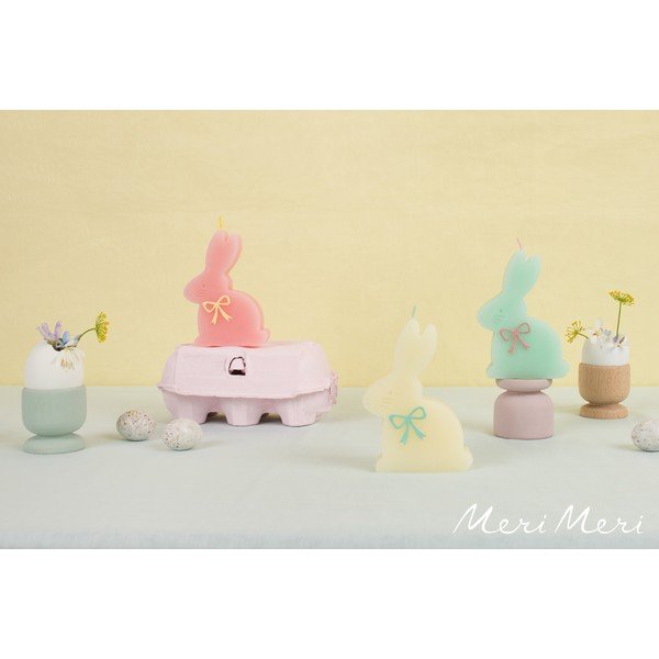 Sveces (3 gab.) degšanas laiks 2 h ar Lieldienu motīvu Bunny – Meri Meri-image-2