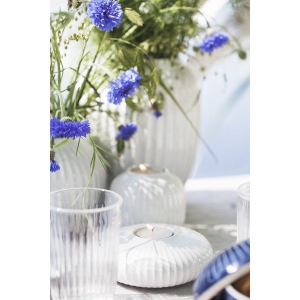 Balts porcelāna svečturis tējas svecēm Kähler Design Hammershoi, ⌀ 13 cm-image-1