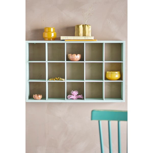 Gaiši zaļš daudzlīmeņu egles masīvkoka sienas plaukts 67 cm Preston – Bloomingville-image-1