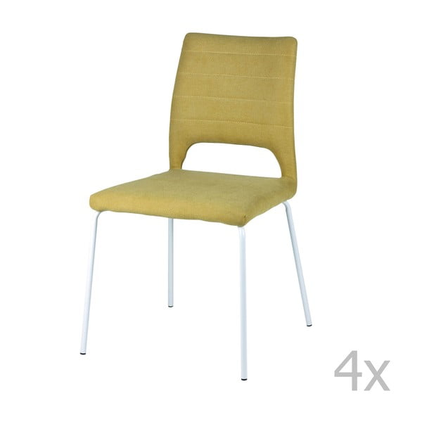 4 dzeltenu ēdamistabas krēslu komplekts sømcasa Lena
