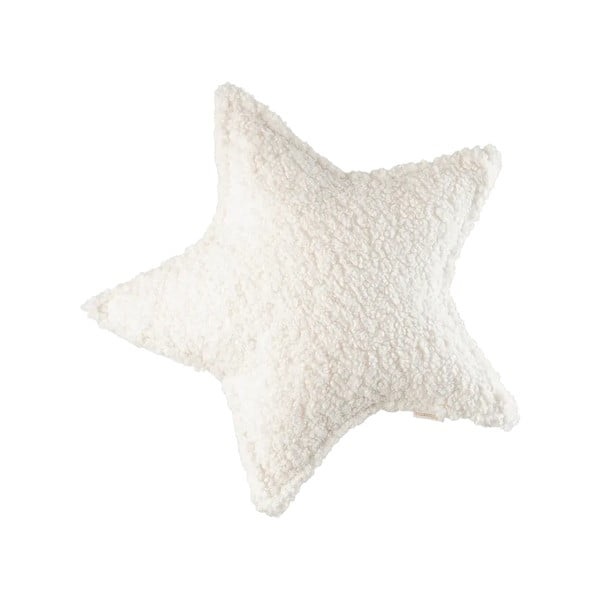 Krēmkrāsas bērnu dīvāna spilvens no buklē auduma Star – Wigiwama