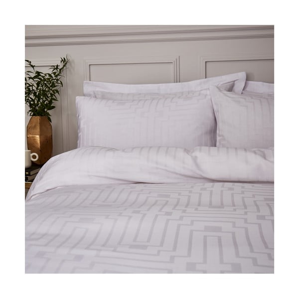 Balta kokvilnas satīna gultas veļa vienvietīgai gultai 135x200 cm – Bianca-image-1