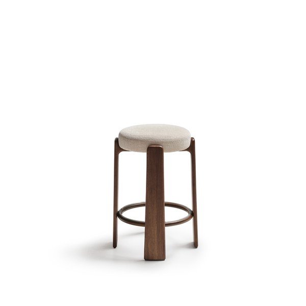 Bēša/tumša dabīga toņa oša masīvkoka bāra taburete (sēdekļa augstums 75 cm) Granite – Kave Home-image-2