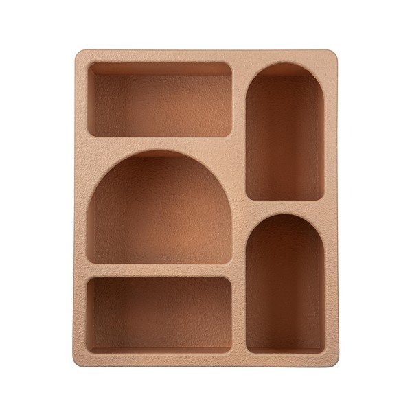 Terakotas oranžs daudzlīmeņu sienas plaukts 40 cm Creamy – Bizzotto-image-1