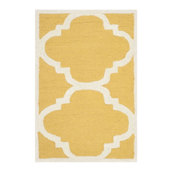 Dzeltens vilnas paklājs Safavieh Clark, 60 x 91 cm