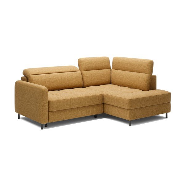 Dzeltens samta salokāms/ar uzglabāšanas vietu stūra dīvāns (ar labo stūri/L veida) Barea – ELTAP-image-2