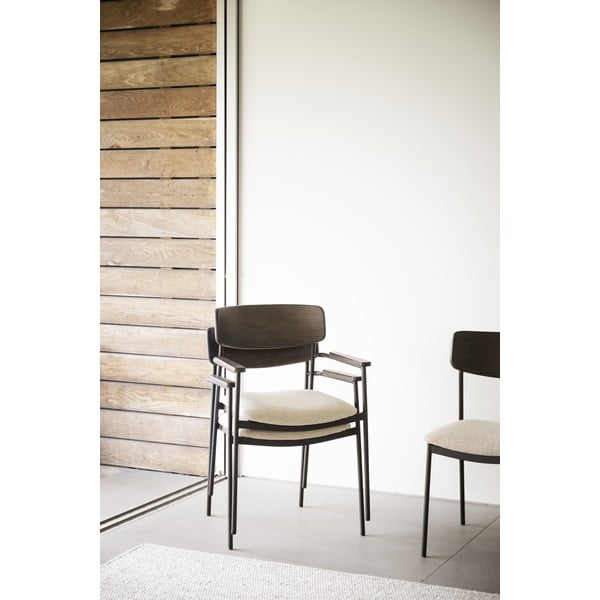 Krēmkrāsas/tumši brūni pusdienu krēsli (2 gab.) Maymont – Rowico-image-1