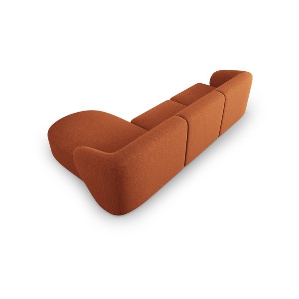 Terakotas oranžs stūra dīvāns no šenila auduma (ar labo stūri/ar zvilni) Paolo – Milo Casa-image-3
