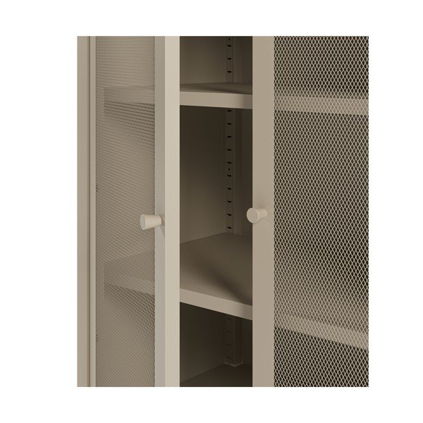 Krēmkrāsas metāla skapītis 70x100x40 cm Fayna – Marckeric-image-4