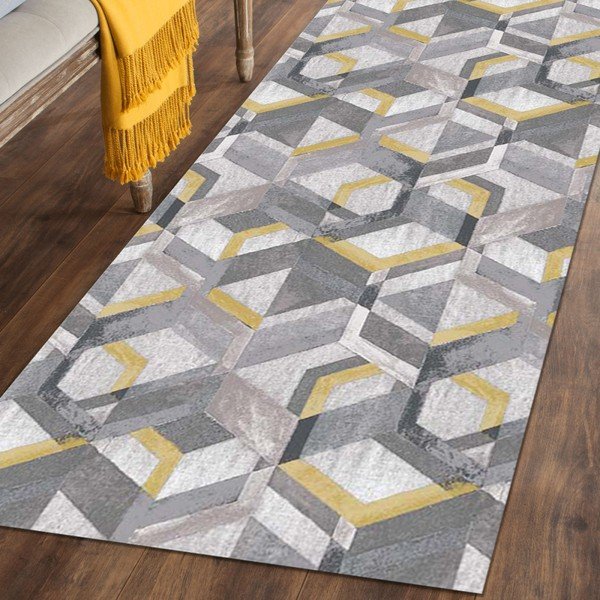 Dzelteni pelēks Floorita Retro skrejceļš, 60 x 190 cm-image-1