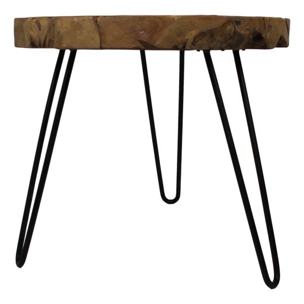 Žurnālgaldiņš ar tīkkoka virsmu HSM collection Helen, ⌀ 55 cm-image-1