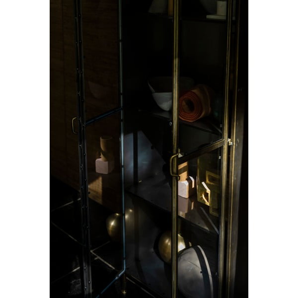 Zelta krāsas metāla vitrīna 64x184 cm Gertlush – Dutchbone-image-3