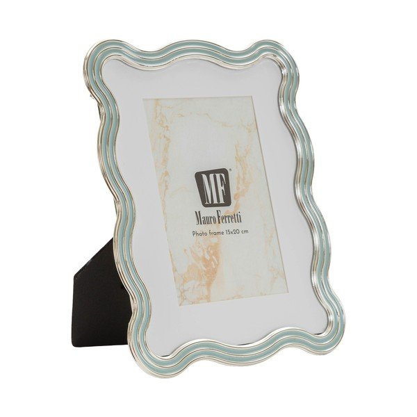 Gaiši zils/sudraba krāsas metāla/stikla stāvošs foto rāmis 17,5x22,5 cm Elizabeth – Mauro Ferretti