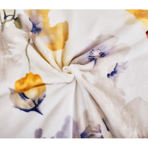 Balta vienguļamā mikroplīša gultas veļa 140x200 cm Blossom – My House-image-4