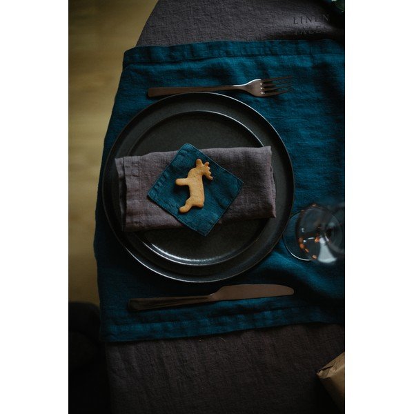 2 tumši pelēku lina salvešu komplekts Linen Tales-image-4