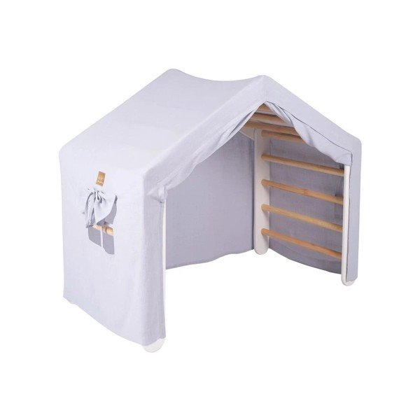 Gaiši zils/dabīga toņa priedes masīvkoka kāpelēšanas trijstūris 112x61x94 cm Montessori – Meowbaby-image-3