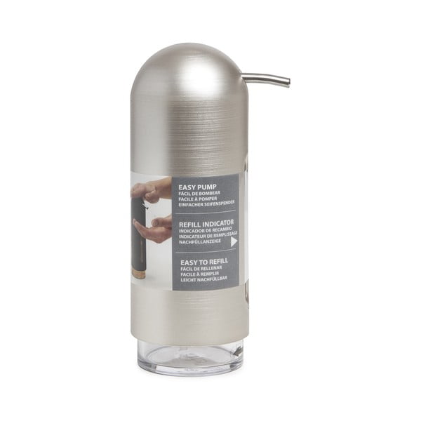 Plastmasas ziepju dozators sudraba krāsā 350 ml Penguin – Umbra-image-4