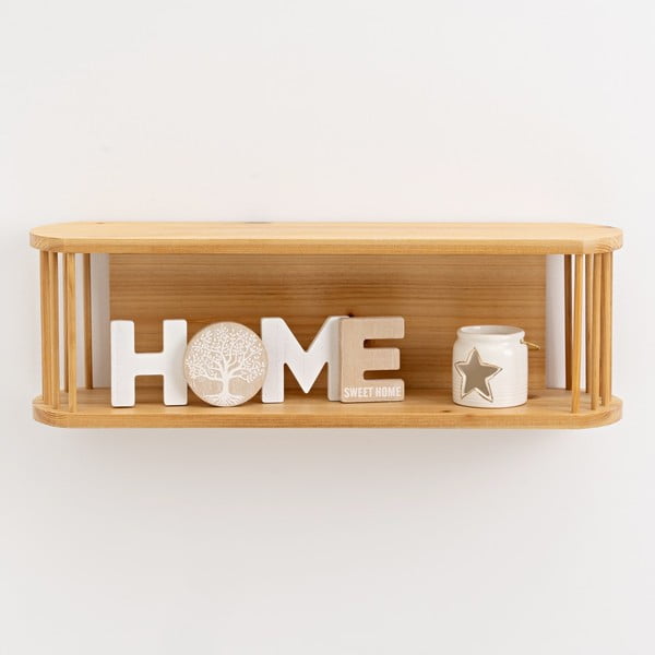 Dabīga toņa papeles masīvkoka sienas plaukts bildēm 60 cm Aspen – Casa Selección-image-1