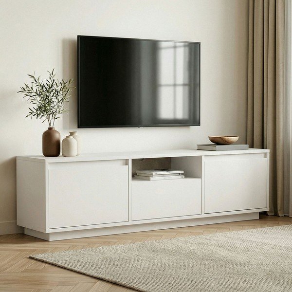 Balts TV galdiņš 160x42x30 cm Sentinel – Kalune Design-image-1