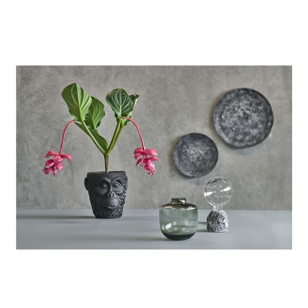 Melns betona puķu pods Villa Collection Calbe, augstums 22 cm-image-4