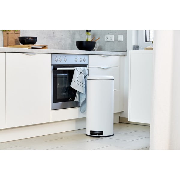 Balta tērauda atkritumu tvertne ar pedāli 30 l Leman – Wenko-image-1