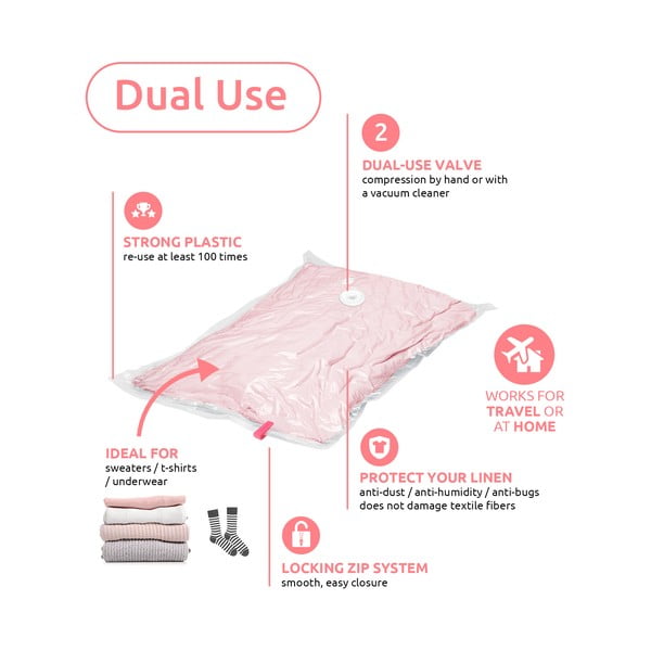 Vakuuma maisi apģērbam (2 gab.) Hanging Vacuum S – Compactor-image-2