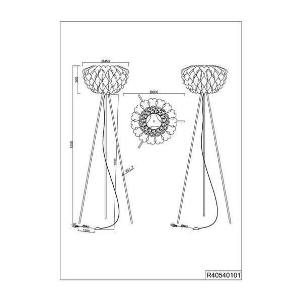 Balta stāvlampa Reality Tilia, augstums 155 cm-image-2