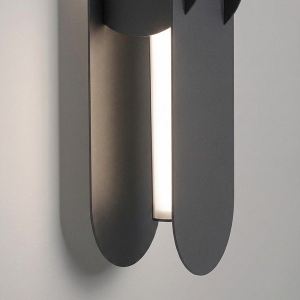 Melna metāla LED sienas lampa CHAIN – Thoro-image-4