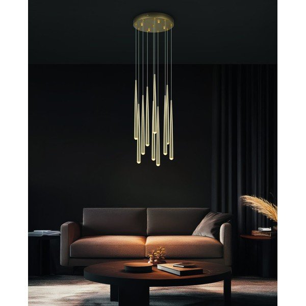 Zelta krāsas LED piekaramā lampa ø 30 cm Cala – Trio Select-image-1