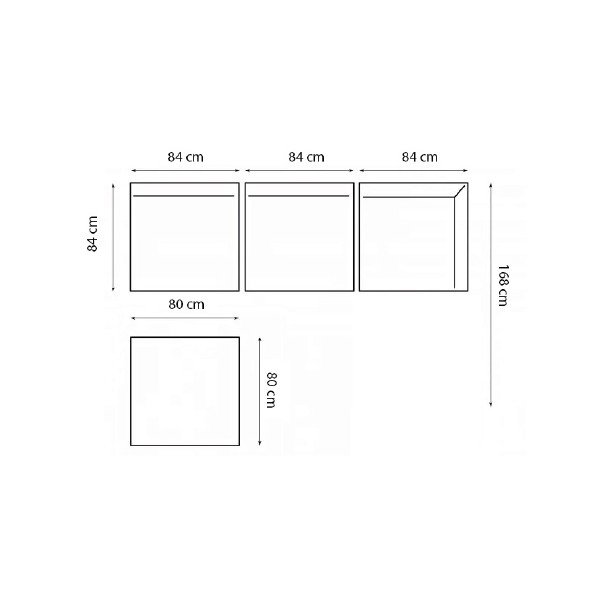 Pelēks tīkkoka dārza atpūtas komplekts 3 personām Aruba – HSM collection-image-3
