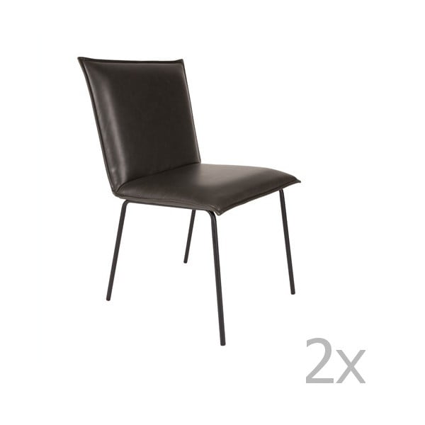 2 melnu krēslu komplekts White Label Floke
