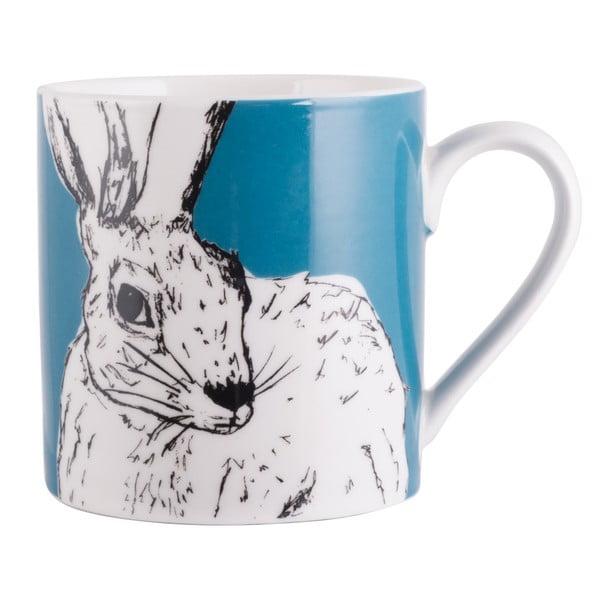Zila porcelāna krūze Creative Tops Wild Hare, 300 ml