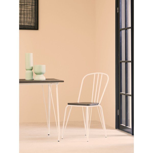 Balts/dabīga toņa gobas masīvkoka pusdienu krēsls District – Premier Housewares-image-1