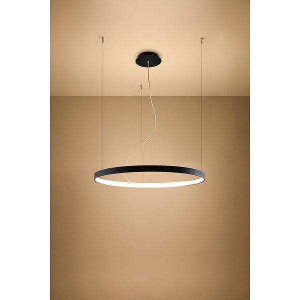 Melna alumīnija LED piekaramā lampa ø 78 cm RIO – Thoro-image-3