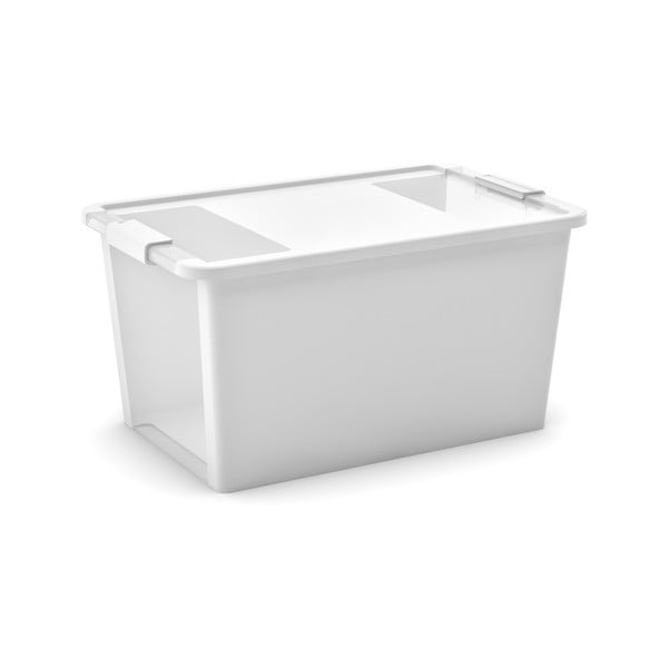 Balta plastmasas uzglabāšanas kaste ar vāku 55x35x28 cm Bi-Box L – KIS