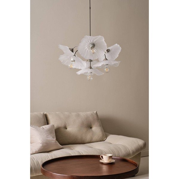 Matētas sudraba krāsas stikla piekaramā lampa ar regulējamu spilgtumu ø 70 cm Nugget – Jotex-image-2