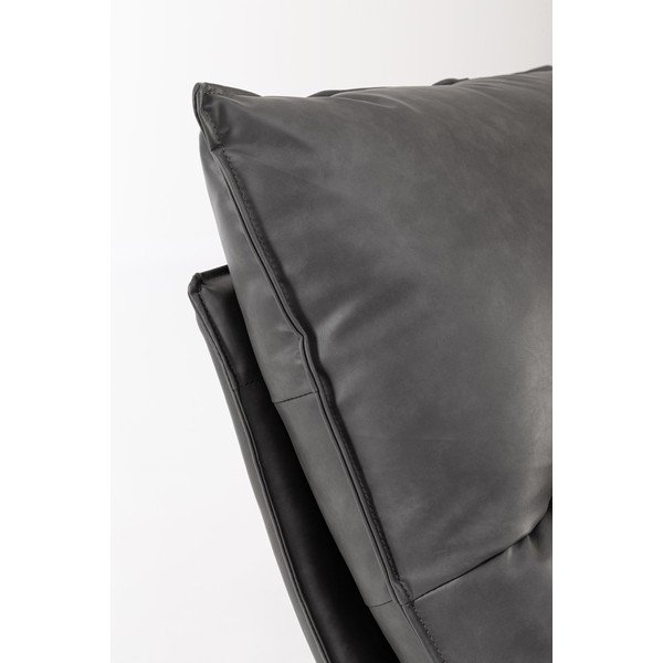 Tumši pelēks atpūtas krēsls ar uzglabāšanas vietu no ādas imitācijas Alanez – Bizzotto-image-1